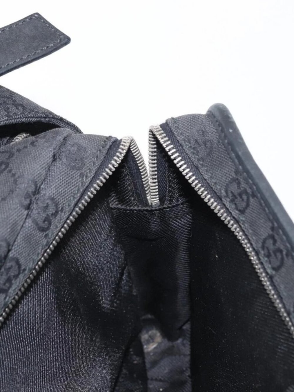 GUCCI GG Canvas Shoulder Bag Black Silver Auth ka1463 - Picture 13 of 16